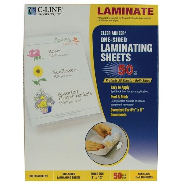 C-Line Products C-Line Products 65004 Heavyweight Cleer Adheer Laminating Film Sheets; 9 x 12 in.; 50 Per Box 65004